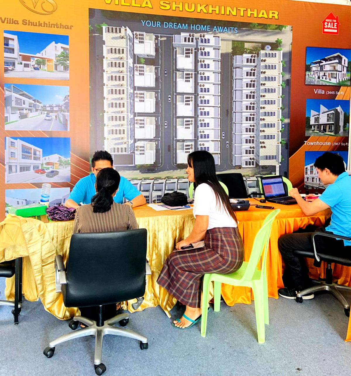 Sales Show of Villa Shukhinthar housing project On Shukhinthar Myopat Road Nearest To Downtown Yangon
